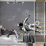 Fotobehang Een astronaut zwevend in de ruimte