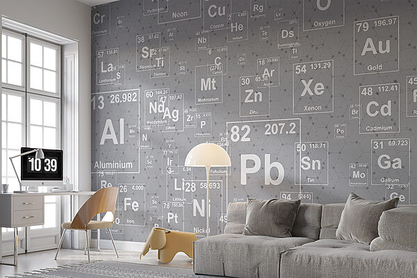 Witte letter op grijze achtergrond Fotobehang Witte letter op grijze achtergrond