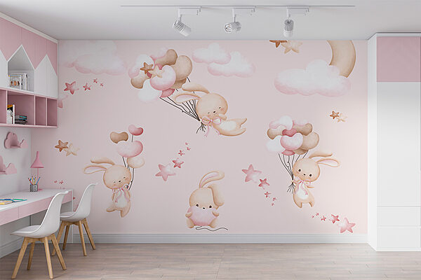 Fotobehang Beeldverhaal van een teddybeer met een roze hart (Artikelnummer: w00864) Fotobehang Fotobehang Beeldverhaal van een teddybeer met een roze hart (Artikelnummer: w00864)