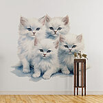 Fotobehang Groep witte kittens