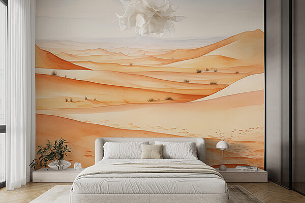 Woestijnlandschap met zandduinen Fotobehang Woestijnlandschap met zandduinen