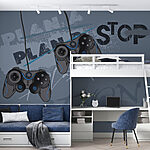 Fotobehang Videogamecontroller op een grijze achtergrond