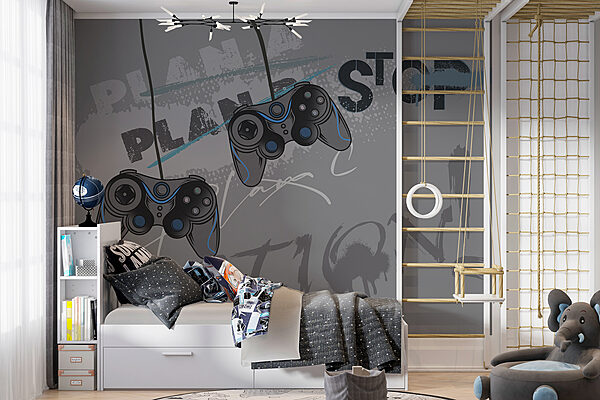 Fotobehang Videogamecontroller op een grijze achtergrond (Artikelnummer: w00829v1) Fotobehang Fotobehang Videogamecontroller op een grijze achtergrond (Artikelnummer: w00829v1)