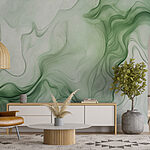 Fotobehang Groene en witte rook