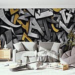 Fotobehang Abstracte letters met metallic texturen