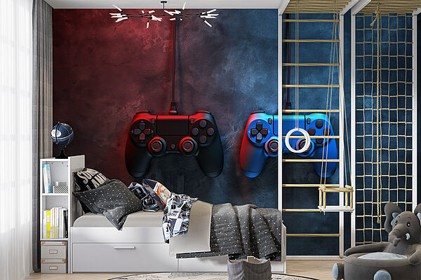 Fotobehang Blauwe videogamecontroller (Artikelnummer: w01189) Fotobehang Fotobehang Blauwe videogamecontroller (Artikelnummer: w01189)