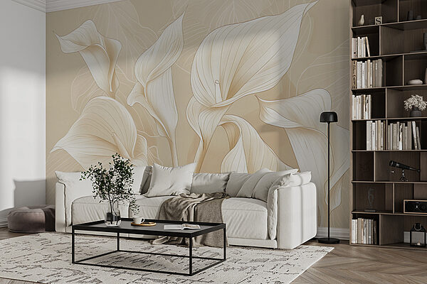 Elegante lelies met zachte achtergronden Fotobehang Elegante lelies met zachte achtergronden