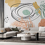 Fotobehang Abstract botanisch aquarelontwerp.