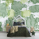 Fotobehang Abstracte aquarelkaart in groen