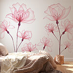 Fotobehang Groep roze bloemen