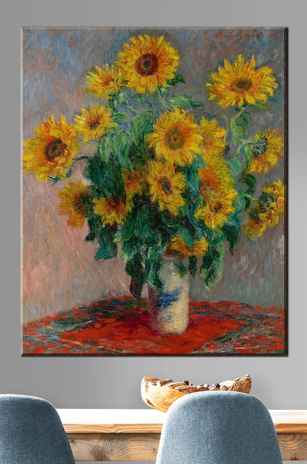Canvas prints Painting of sunflowers in a vase Canvas Schilderijen Canvas prints Painting of sunflowers in a vase
