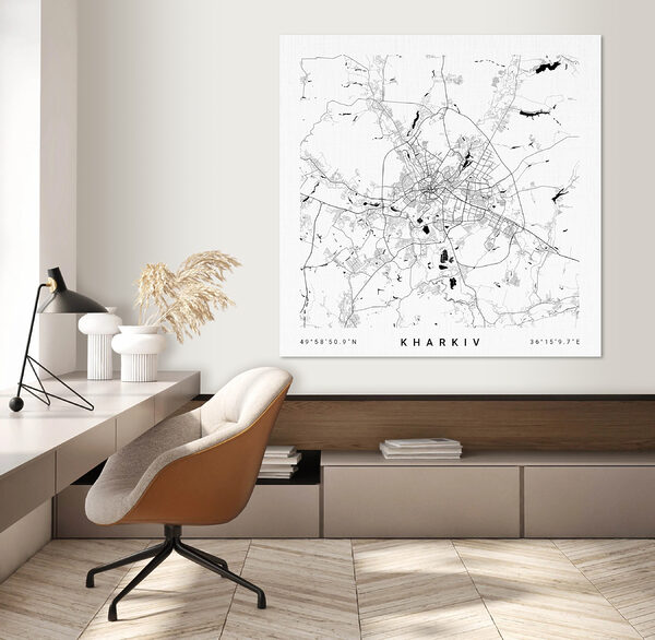 Kaart van een stad Canvas Schilderijen Kaart van een stad