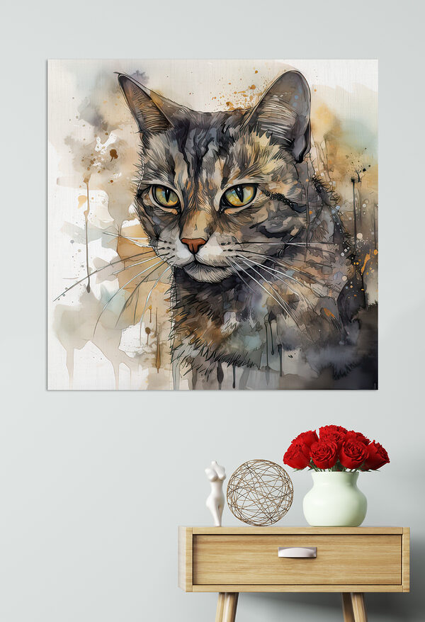 Kat met gele ogen Canvas Schilderijen Kat met gele ogen