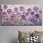 Canvas Schilderijen Schilderij van paarse bloemen