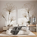 Fotobehang Groep bloemen met stelen