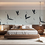 Fotobehang Wall murals Group of birds flying