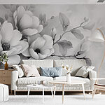 Fotobehang Monochrome bloei in serene elegantie