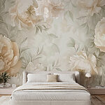 Fotobehang Romige bloesems in een delicate dans