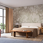 Fotobehang Elegant monochroom bloemengenot