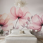 Fotobehang Elegante bloemen in aquareltinten