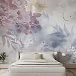 Fotobehang Blush bloemen aquarel dromen