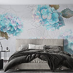 Fotobehang Serene hortensia's in zachte tinten