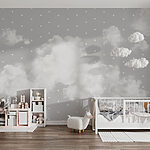 Fotobehang Wolken in de lucht met witte wolken