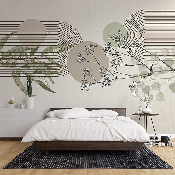 De natuur ontmoet geometrische sereniteit Fotobehang De natuur ontmoet geometrische sereniteit