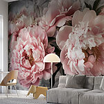Fotobehang Groep roze bloemen