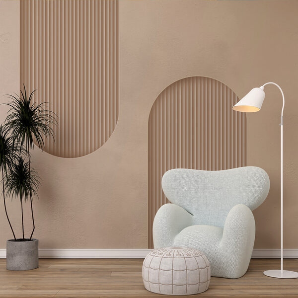 Fotobehang Fotobehang Crème bogen met ritmische lijnen (Artikelnummer: w08048)
