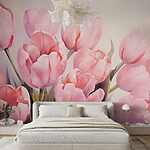 Fotobehang Blush Tulpen dansen in het licht
