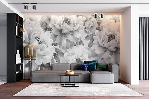 Monochrome Bloei Elegantie Fotobehang Monochrome Bloei Elegantie