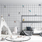 Fotobehang Raster met stripfiguren