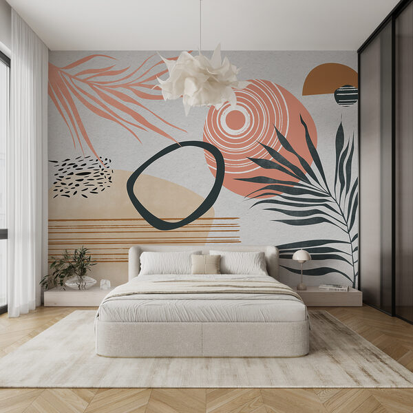 Kunststuk met verschillende vormen en kleuren Fotobehang Kunststuk met verschillende vormen en kleuren