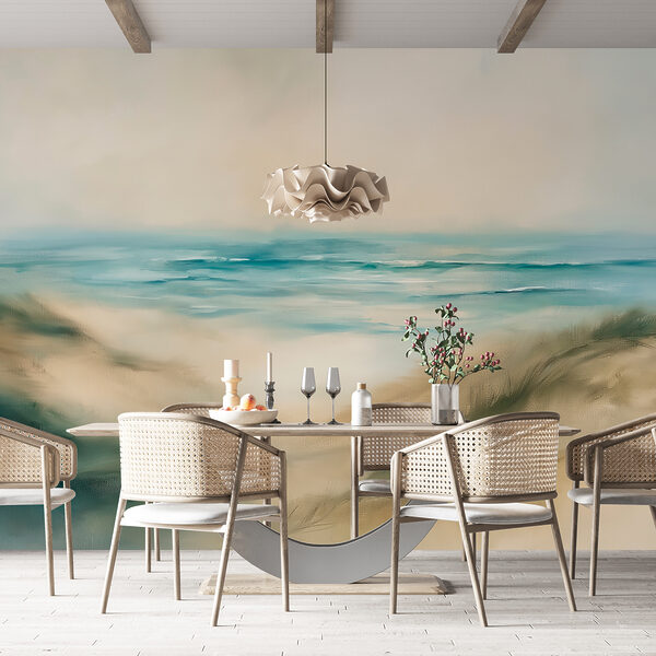 Fotobehang Fotobehang Schilderij van een strand (Artikelnummer: w08141v1)