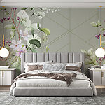 Fotobehang Elegante bloemsymfonie op canvas