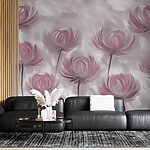 Fotobehang Groep roze bloemen