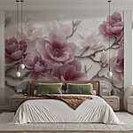 Fotobehang Elegante bloesems in zachte tinten