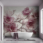 Fotobehang Elegante bloesems in zachte tinten