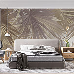 Fotobehang Bronzen Tropische Bladeren Abstract