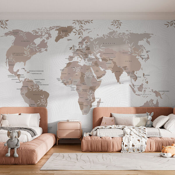 Kaart van de wereld Fotobehang Kaart van de wereld