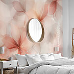 Fotobehang Groep bloemen op witte achtergrond