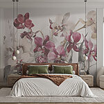 Fotobehang Elegante orchideeën in zachte tinten