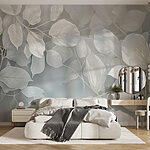 Fotobehang Serene witte botanische schoonheid