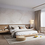 Fotobehang Witte bladeren op een lichte achtergrond