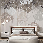 Fotobehang Tropische elegantie in neutrale tinten