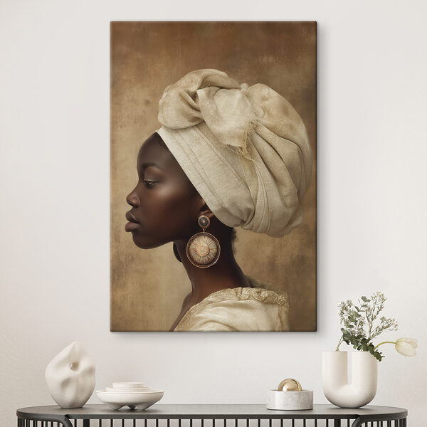 Vrouw met hoofddoek Canvas Schilderijen Vrouw met hoofddoek