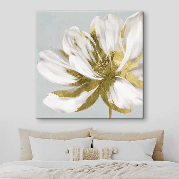 Elegante bloei in wit en geel Canvas Schilderijen Elegante bloei in wit en geel