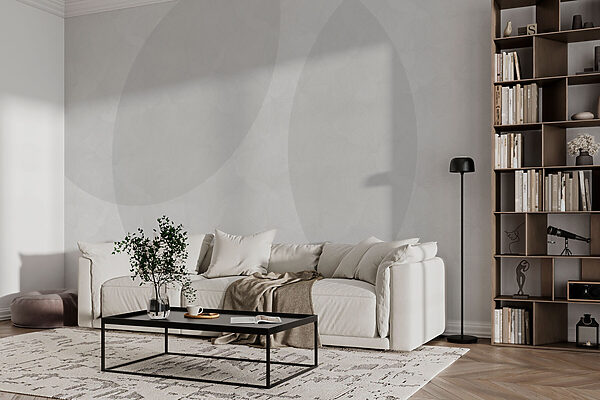 Fotobehang Witte achtergrond met cirkels en lijnen