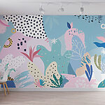 Fotobehang Kleurrijk patroon met verschillende vormen en kleuren